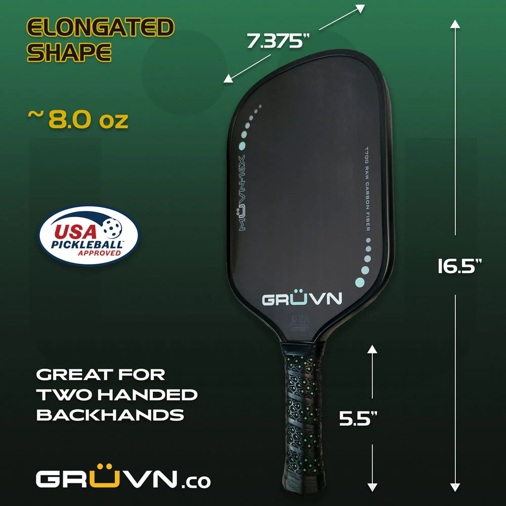 GRÜVN MÜVN-16X Raw Carbon Pickleball Paddle (Two Colours)