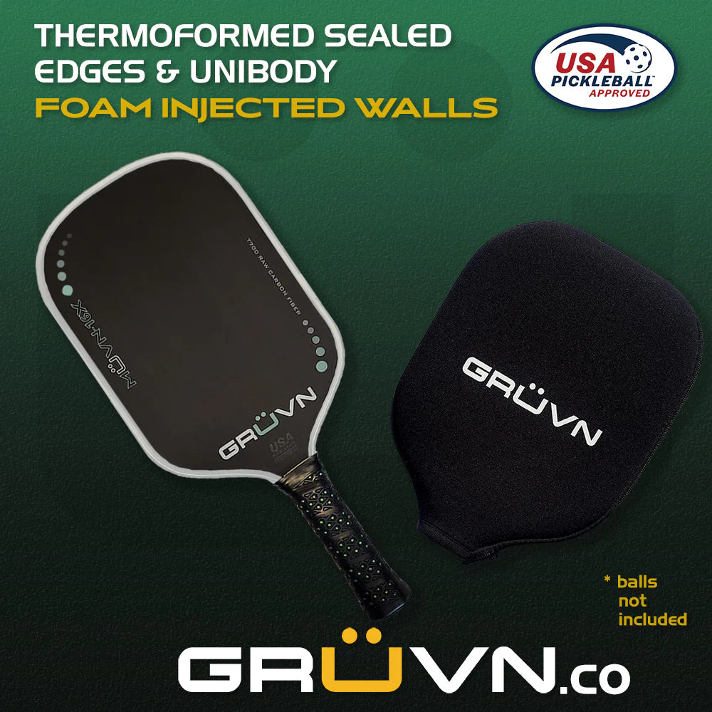 GRÜVN MÜVN-16X Raw Carbon Pickleball Paddle (Two Colours)